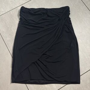 BCBG MAXAZRIA Black Ruched Skirt